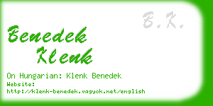 benedek klenk business card